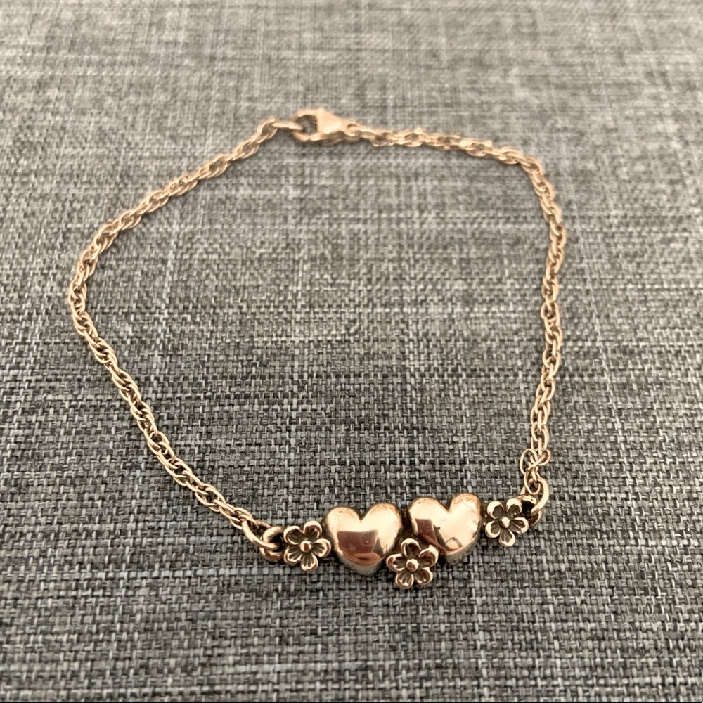 James Avery Heart & Flowers Chain Bracelet